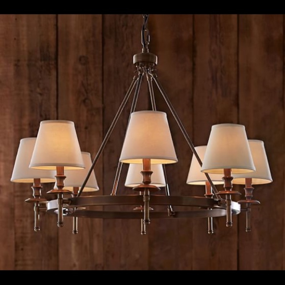 New Chandelier Lamp Mini Shades Set of 6 Cream - Picture 5 of 5
